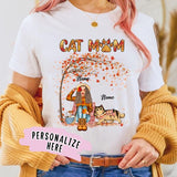 Personalized Fall Cat Mom Premium Shirt, Gift For Cat Lovers