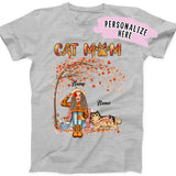 Personalized Fall Cat Mom Premium Shirt, Gift For Cat Lovers