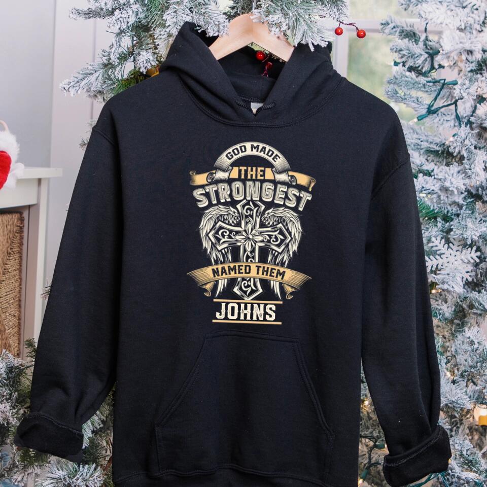 Custom Personalized Name on Hoodie For Men/Women, God Made The Strongest and Named Them Personalized Hoodie