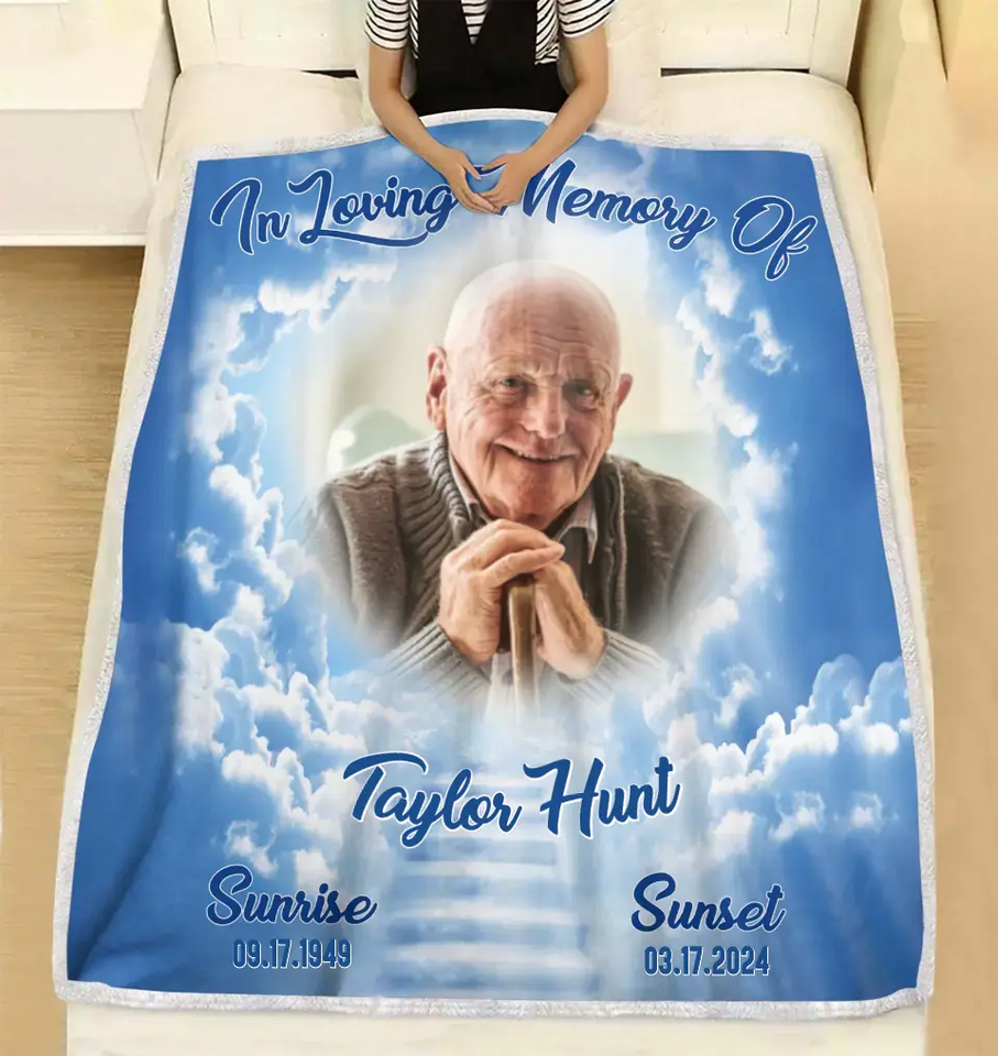In Loving Memory Memorial Gift Loss Of Father Memorial Photo Blanket