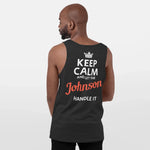 Personalized Name Jersey Tank - Keep Calm And Let Name Handle It-3