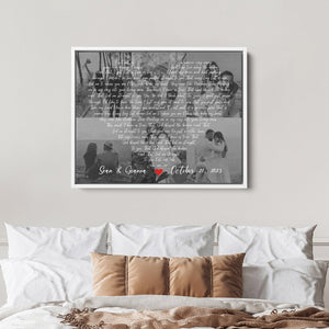 Any Lyric Photos Anniversary, Wedding Gift, Anniversary Gift, Engagement Gift, Valentine Gift Frame Canvas Decoration