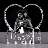 Create a Valentine Gifts for Him, Her & Couple with Your Photo on Love Heart Crystal Keepsake