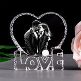 Create a Valentine Gifts for Him, Her & Couple with Your Photo on Love Heart Crystal Keepsake