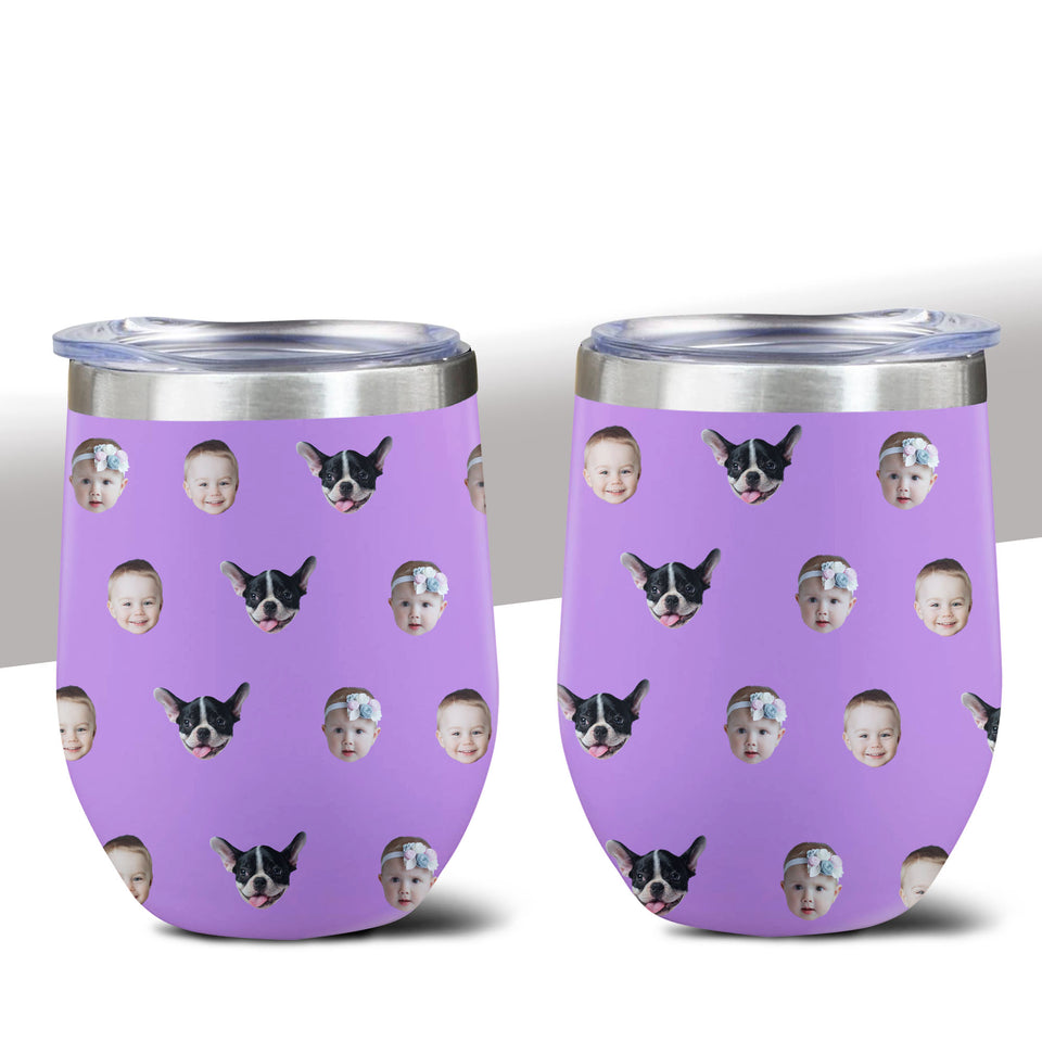 Custom Baby Face Funny Wine Tumbler, Gift for Mom, Grandma