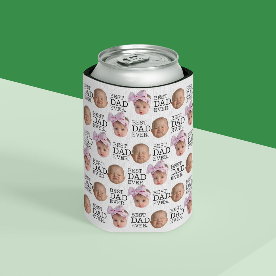 Custom Best Dad Ever Gift for Dad Father's Day Gift Baby Face Photo Funny 4-in-1 Can Cooler Tumbler