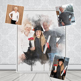 Custom Graduation Gift Graduation Photo Portrait Watercolor Any Your Photo Portrait
