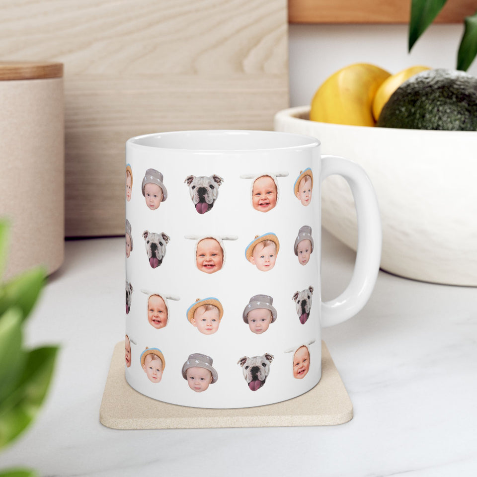 Custom Baby Face Mug, Funny Coffee Cup Gift for Mom, Dad, Grandma, Grandpa