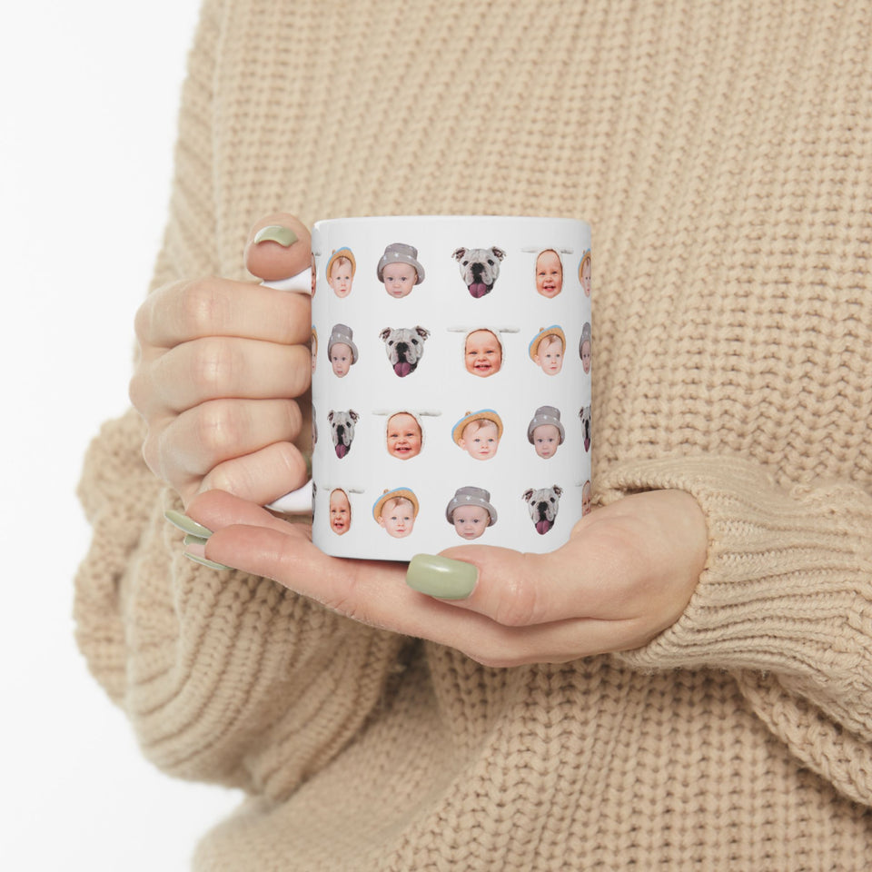 Custom Baby Face Mug, Funny Coffee Cup Gift for Mom, Dad, Grandma, Grandpa