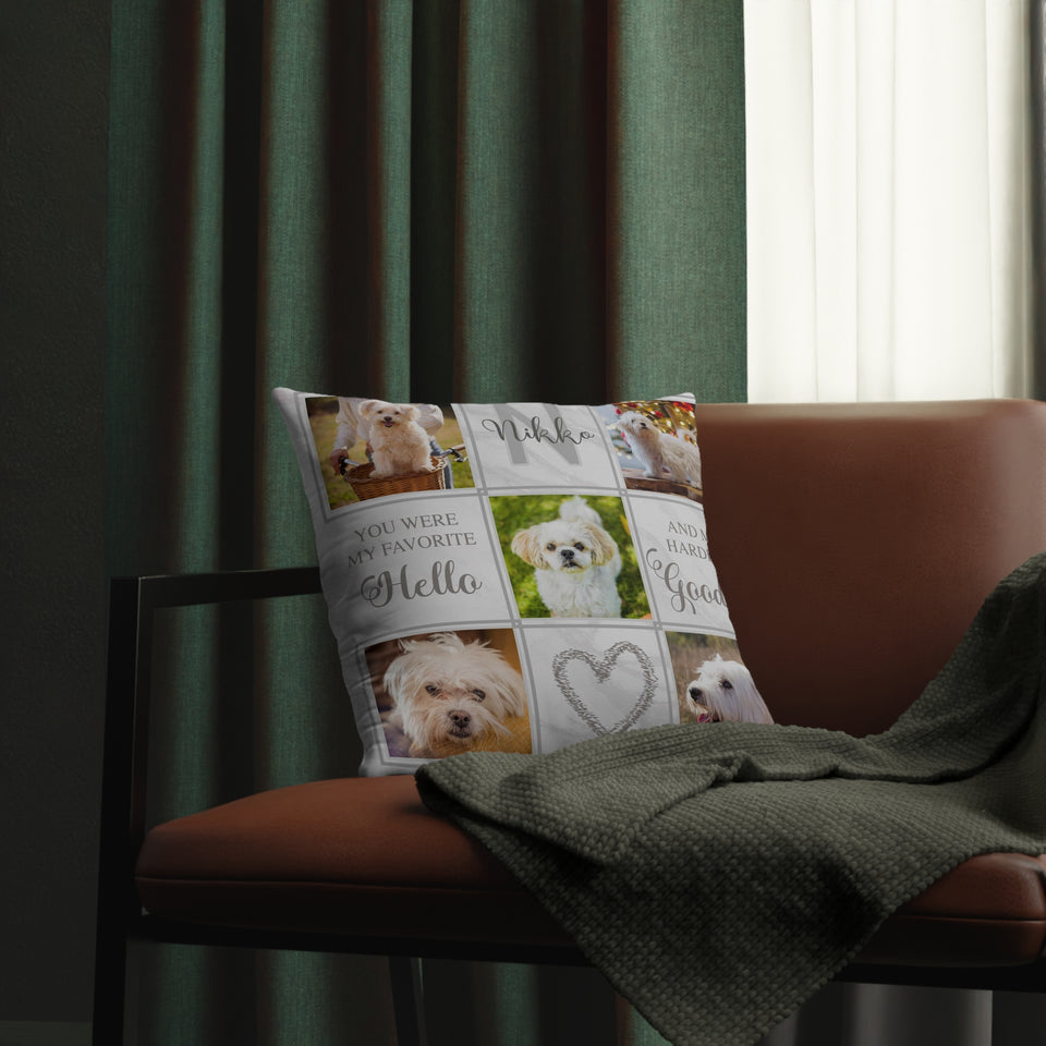 Dog Memorial Photo Collage, Pet Loss Pillow, Dog Loss Photo Pillow, Cat Passing Gift, Dog Condolence Gift