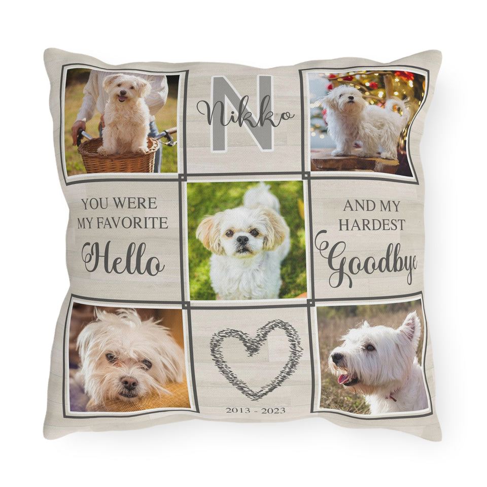 Dog Memorial Photo Collage, Pet Loss Throw Pillow, Dog Loss Photo Pillow, Cat Passing Gift, Dog Condolence Gift
