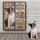 Gift for Boston Terrier Dog Owners Dog Mom Dad Lovers Gifts Upload Any Your Dog Photo on Canvas