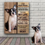 Gift for Boston Terrier Dog Owners Dog Mom Dad Lovers Gifts Upload Any Your Dog Photo on Canvas