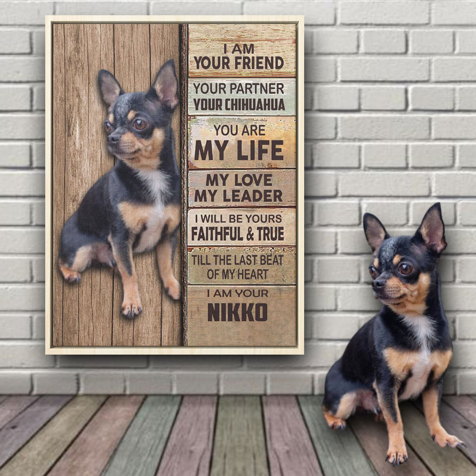 Gift for Chihuahua Dog Owners Dog Lovers Gifts Upload Any Your Dog Photo on Canvas