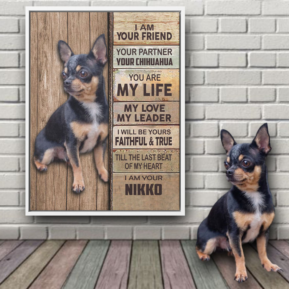 Gift for Chihuahua Dog Owners Dog Lovers Gifts Upload Any Your Dog Photo on Canvas
