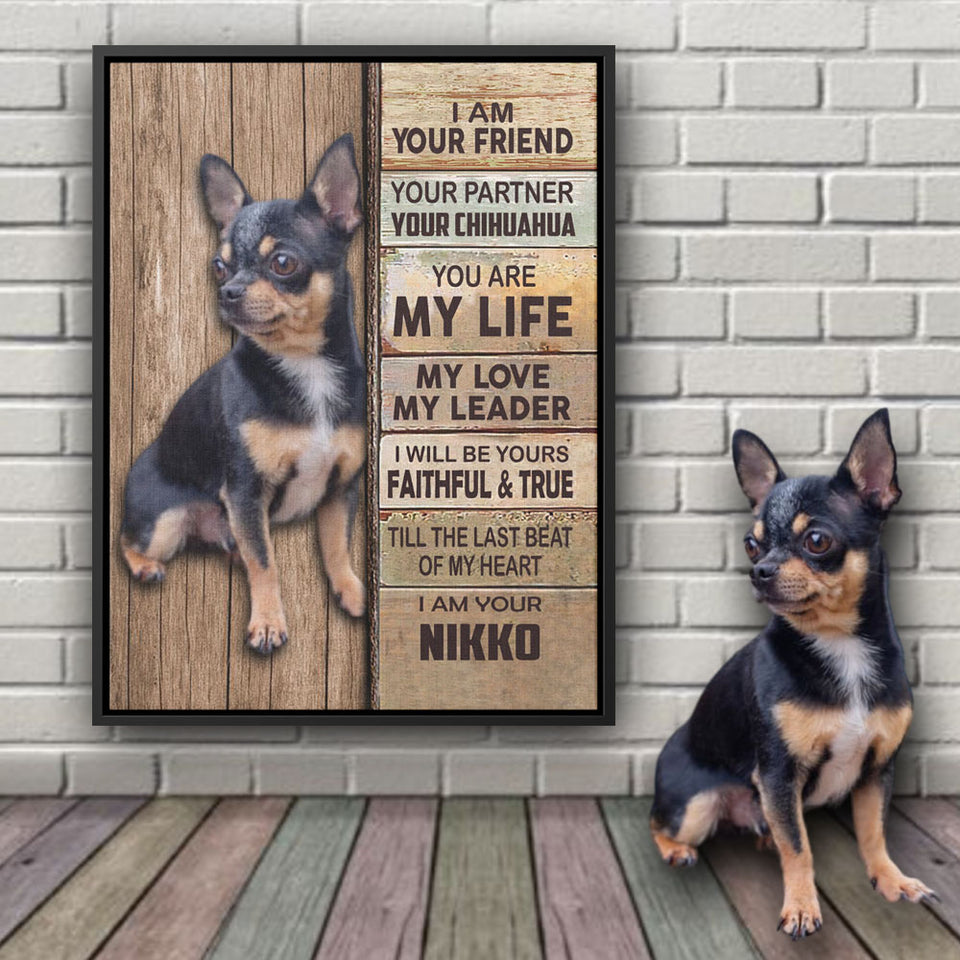 Gift for Chihuahua Dog Owners Dog Lovers Gifts Upload Any Your Dog Photo on Canvas