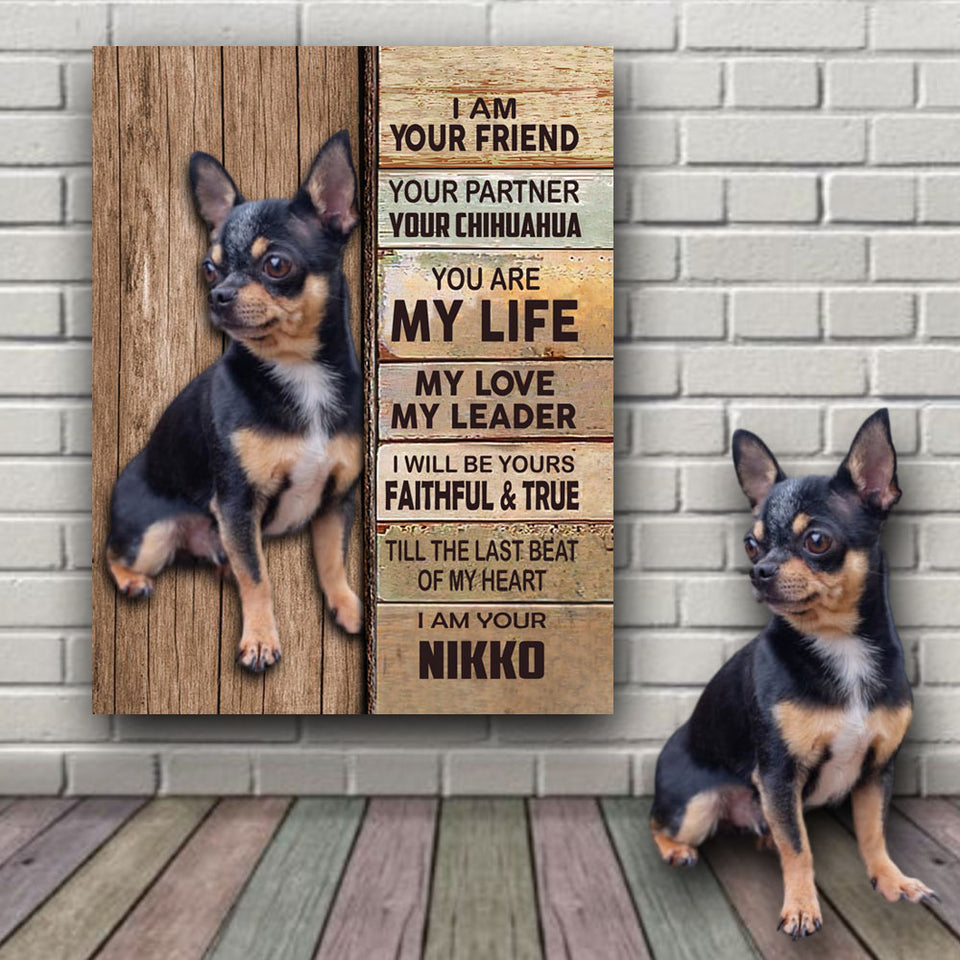 Gift for Chihuahua Dog Owners Dog Lovers Gifts Upload Any Your Dog Photo on Canvas