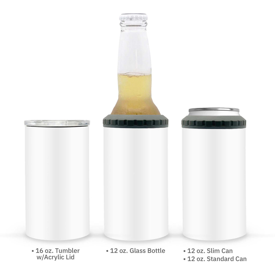 Custom Best Dad Ever Gift for Dad Father's Day Gift Baby Face Photo Funny 4-in-1 Can Cooler Tumbler