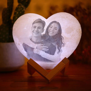 Make a Valentine's Day Gift for Him, Her with Your Photo & Text on 3D Moon Lamp