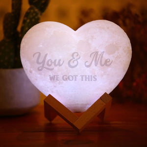 Make a Valentine's Day Gift for Him, Her with Your Photo & Text on 3D Moon Lamp