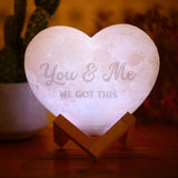 Make a Valentine's Day Gift for Him, Her with Your Photo & Text on 3D Moon Lamp