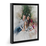 Personalized Custom Family Photo Christmas Wall Decor, Christmas Watercolor Wall Art
