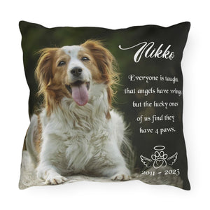 Pet Memorial Pillow With Photo And Custom Text, Dog Memorial Gifts, Pet Memorial Gifts