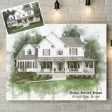 Custom House Watercolor Portrait, Personalized Realtor Closing Gift for Buyers or Sellers