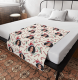Custom Any Photo Face Funny Christmas Candy Canes Fleecee/Sherpa Blanket - GreatestCustomChristmas Gifts for Him or Her, Custom Any Photo Face Funny Christmas Candy Canes Fleecee/Sherpa Blanket