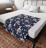 Custom Any Photo Face Funny Christmas Blue Fleecee/Sherpa Blanket - GreatestCustom