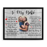 To my Best Friend Gift Personalized Canvas Wall Art with Your Photo
