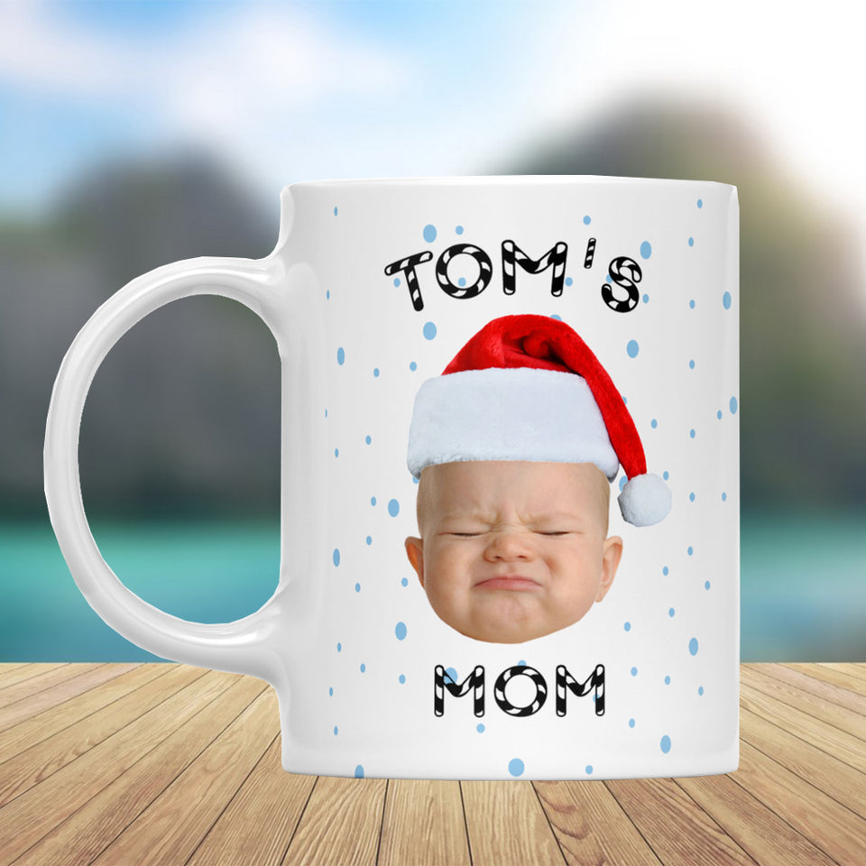 Christmas Gift Baby Photo Mug, Christmas Gift for Mom, Personalized Christmas Gift For Mom