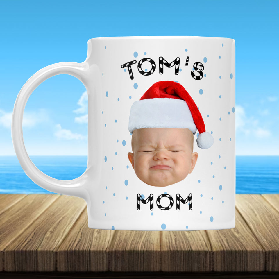 Christmas Gift Baby Photo Mug, Christmas Gift for Mom, Personalized Christmas Gift For Mom