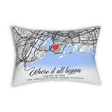 Couple Gift Personalized Maps Pillow, Gift for Her, Anniversary Gift, Engaged Gift, Where It All Began Couple Pillow
