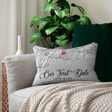 Couple Gift Personalized Maps Pillow, Gift for Her, Anniversary Gift, Engaged Gift, Where It All Began Couple Pillow
