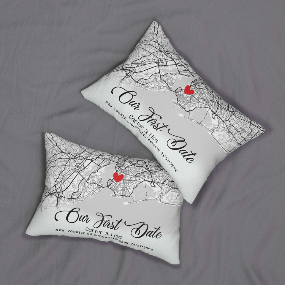 Couple Gift Personalized Maps Pillow, Gift for Her, Anniversary Gift, Engaged Gift, Where It All Began Couple Pillow