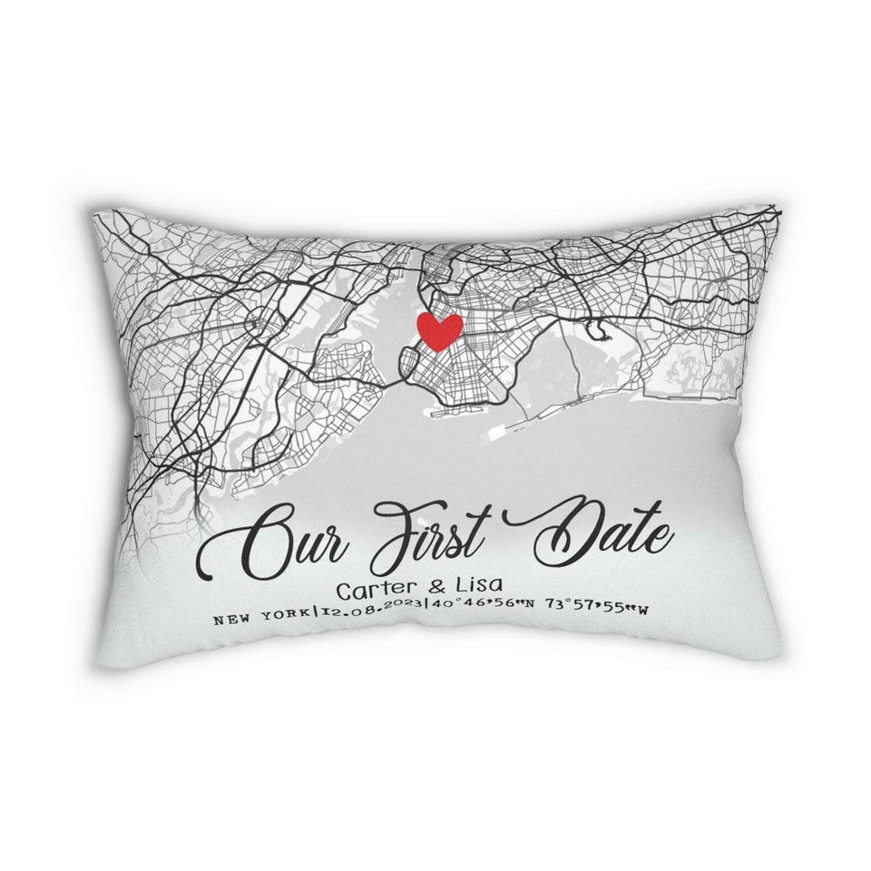 Couple Gift Personalized Maps Pillow, Gift for Her, Anniversary Gift, Engaged Gift, Where It All Began Couple Pillow