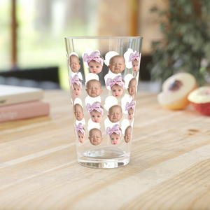Funny Custom Face Glass, Baby Photo on Glass, Personalized Glass Gift for Mom Dad Grandma Grandpa