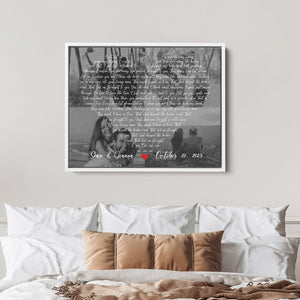 Any Lyric Photos Anniversary, Wedding Gift, Anniversary Gift, Engagement Gift, Valentine Gift Frame Canvas Decoration