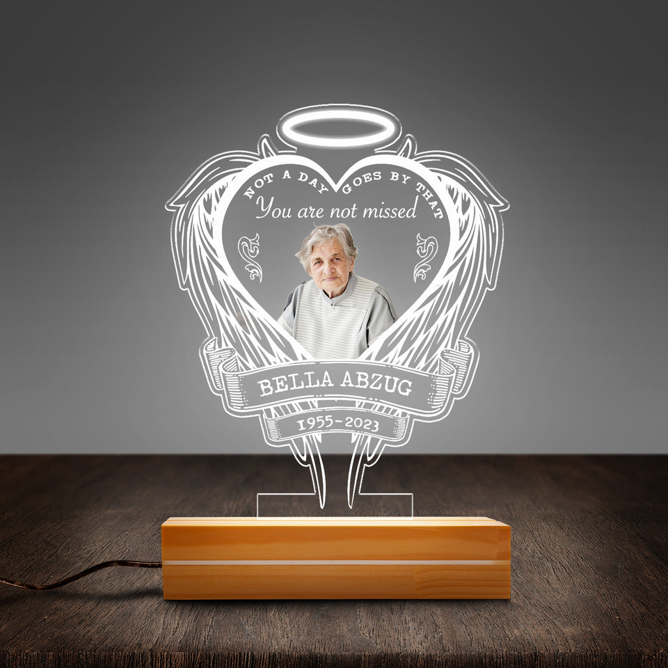 Dad In Loving Memorial Gift, Loss Of Loved One Gift, Not A Day Goes By That You Are Not Missed Personalized Led Night Light