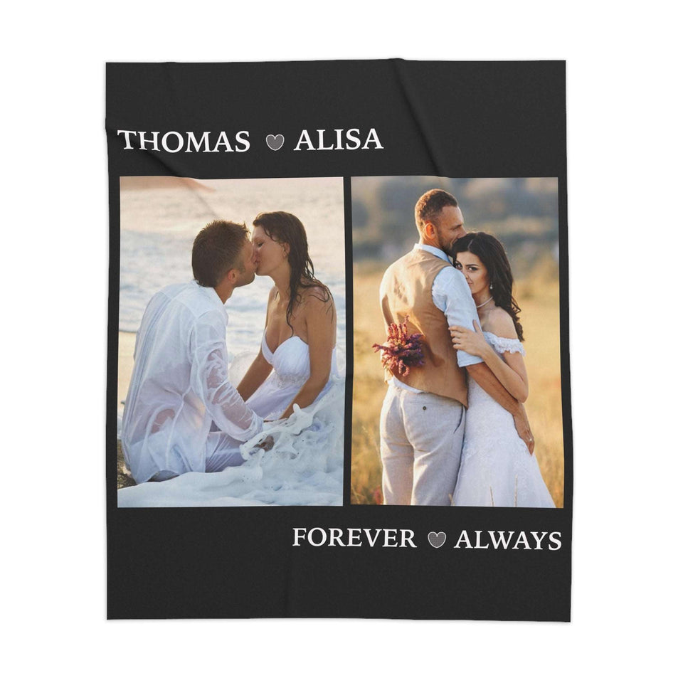 Anniversary Blanket Gift, Wedding Gifts, Couple Gift, Personalized Custom Photo Blanket