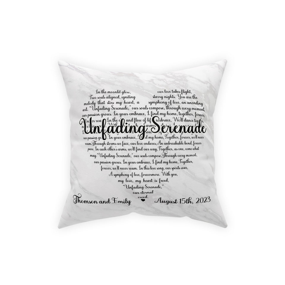 Song Lyrics Pillow ,Anniversary Gift, Wedding Gift, Custom First Dance for Anniversary Gift, Personalized One Year Anniversary Throw Pillow