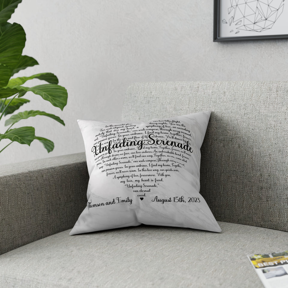 Song Lyrics Pillow ,Anniversary Gift, Wedding Gift, Custom First Dance for Anniversary Gift, Personalized One Year Anniversary Throw Pillow