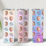 Custom Baby Face Skinny Tumbler, Gift For Mom, Gift For Grandma Skinny Tumbler