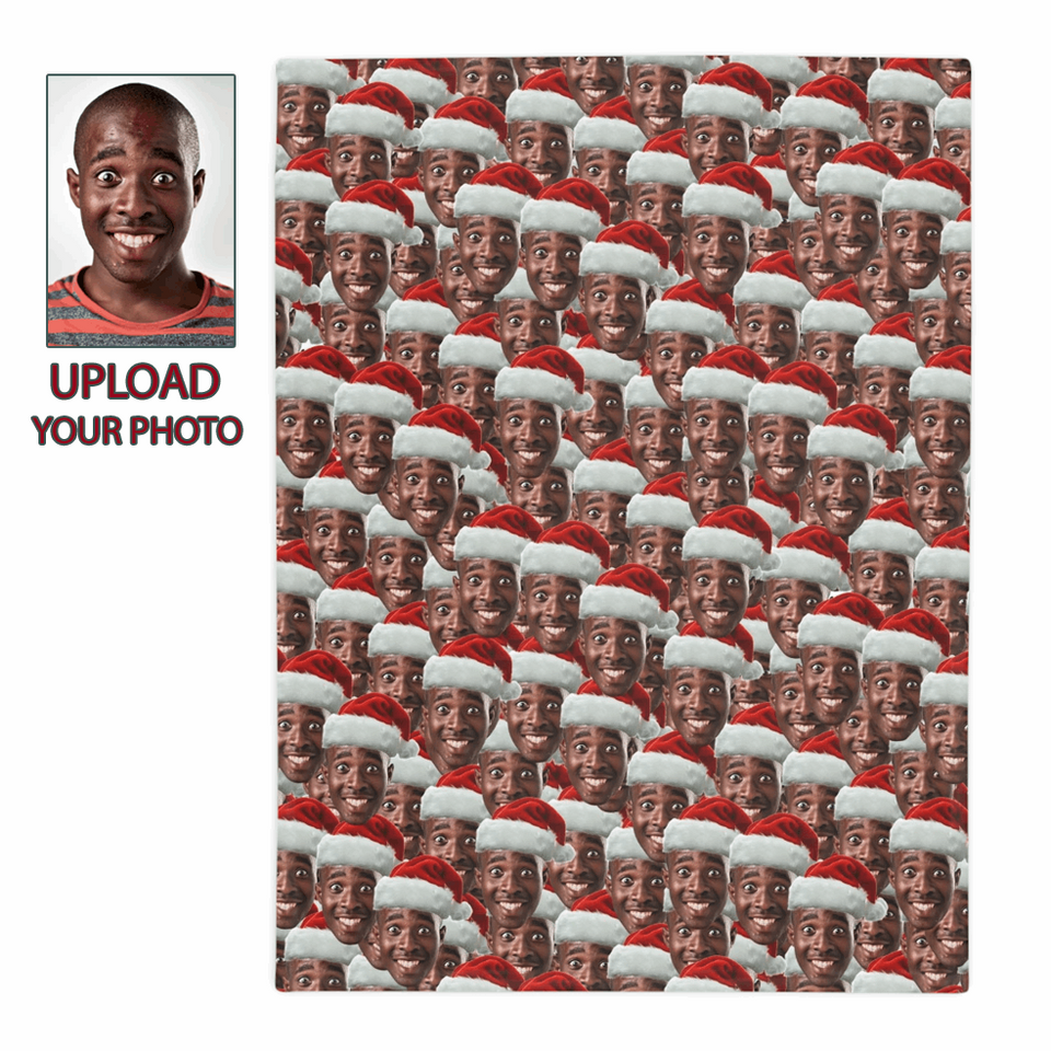 Custom Any Photo Face Funny Christmas Fleecee/Sherpa Blanket - GreatestCustom