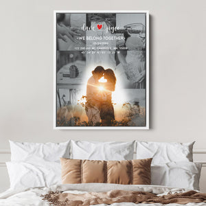 Custom Photos Anniversary, Wedding Gift, Anniversary Gift, Engagement Gift, Valentine Gift Frame Canvas Decoration