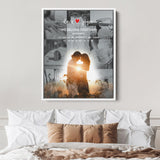 Custom Photos Anniversary, Wedding Gift, Anniversary Gift, Engagement Gift, Valentine Gift Frame Canvas Decoration