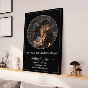 Valentine Day Gift for Couple, Personalized Night Sky Valentine Premium Canvas