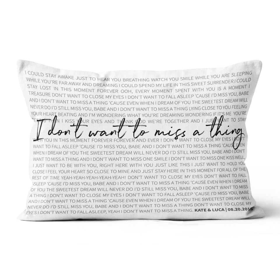 Song Lyrics Pillow ,Anniversary Gift, Wedding Gift, Custom First Dance for Anniversary Gift, Personalized One Year Anniversary Canvas Throw Pillow