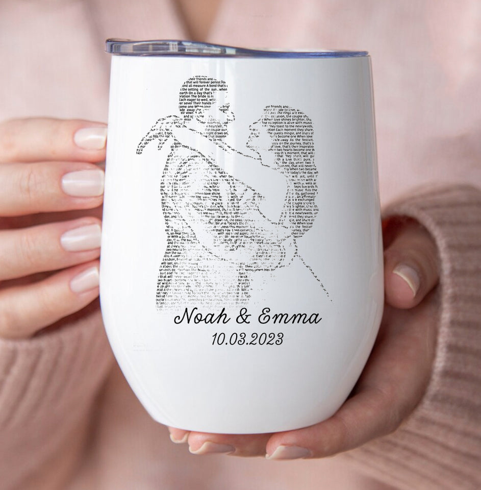 1st Anniversary Gift First Dance Lyrics First Dance Wedding Gift Songs Personalized Wedding Wine Tumbler